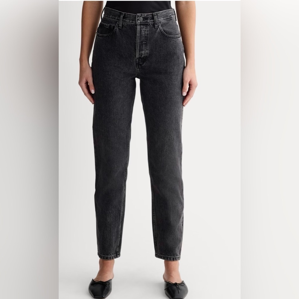 Everlane The Curvy Cheeky Women's Jeans, Washed Black , 26 Crop, High Waisted
